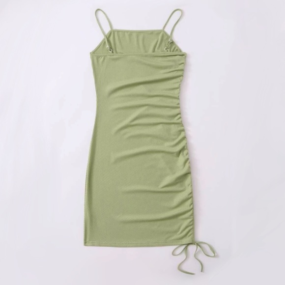 SHEIN Drawstring Side Ribbed Bodycon Dress NWOT - Picture 2 of 6